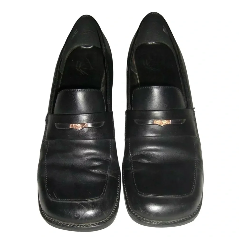 White Mountain Loafers Vintage 90's Black Penny Chunky y2k Bratz Preppy Academia